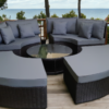 Matrix black grey Плетеная мебель круглый диван