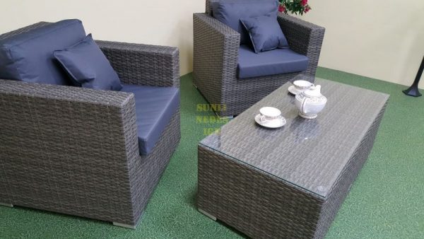 Фото-Садовая плетеная мебель Allegro natur&grey cafe set