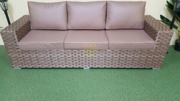 Cinzano beige диван из искусственного ротанга 3-х местный